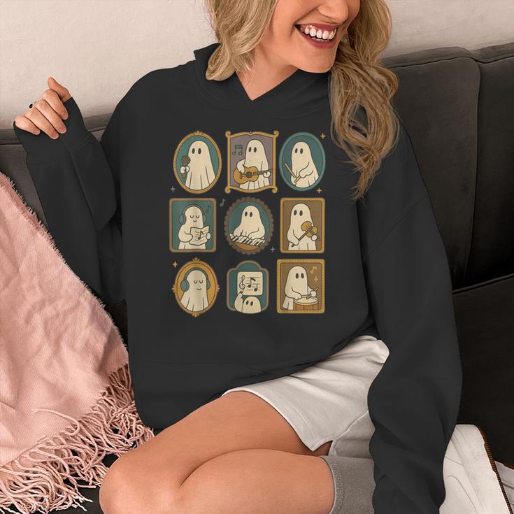 Music Teacher Orchestra Spooky Halloween Ghost Band Women's Hoodie, funny design Music Teacher Orchestra Spooky Halloween Ghost Band Women's Hoodie, funny design