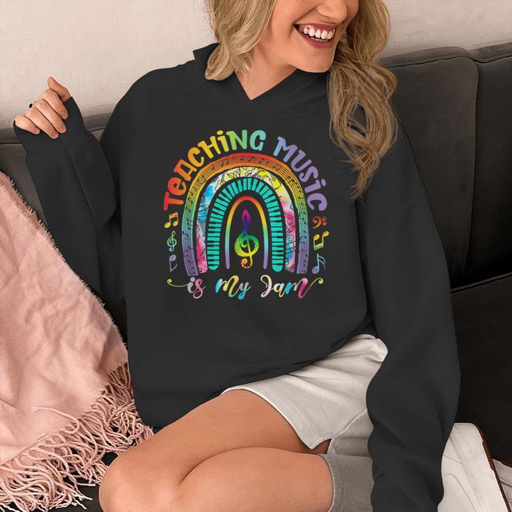 Musical Teacher Teaching Music Is My Jam Rainbow Tie Dye Women's Hoodie, funny design Musical Teacher Teaching Music Is My Jam Rainbow Tie Dye Women's Hoodie, funny design