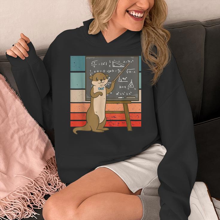 Otter Professor Teacher Teaching Maths Mathematics Women's Hoodie, funny design