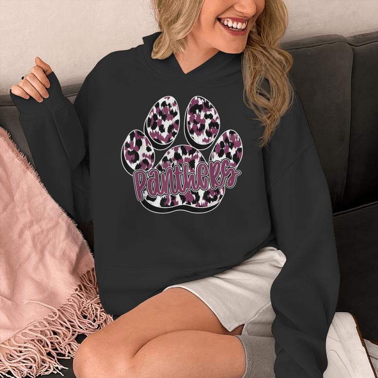 Panthers Paw Print Leopard Maroon Panther Pride Teacher Women's Hoodie, funny design Panthers Paw Print Leopard Maroon Panther Pride Teacher Women's Hoodie, funny design