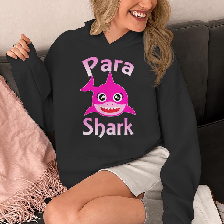 Para Shark Paraprofessional Female Teacher Women's Hoodie, funny design