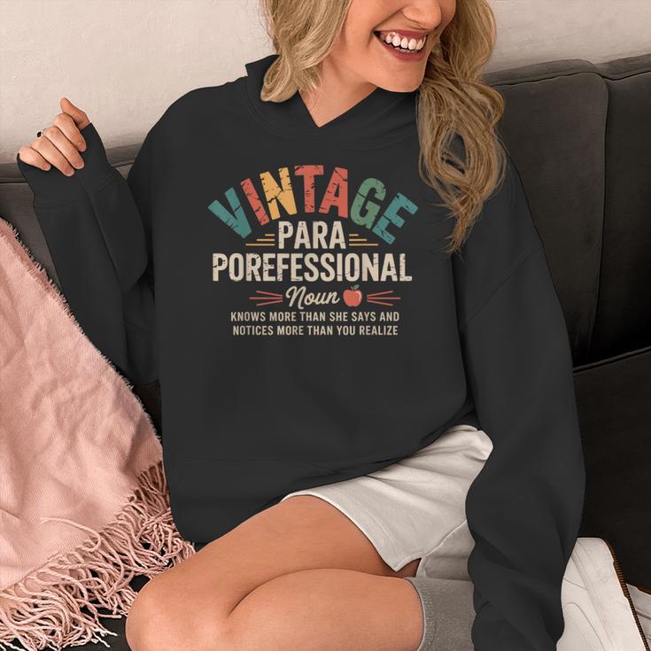Paraprofessional Vintage Para Teacher 60s 70s 80s Women's Hoodie, funny design