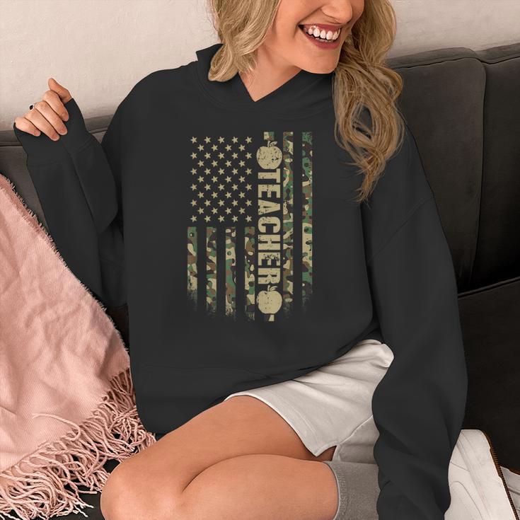 Patriotic Teacher American Flag Camouflage 4th Of July Camo Women's Hoodie, funny design Patriotic Teacher American Flag Camouflage 4th Of July Camo Women's Hoodie, funny design