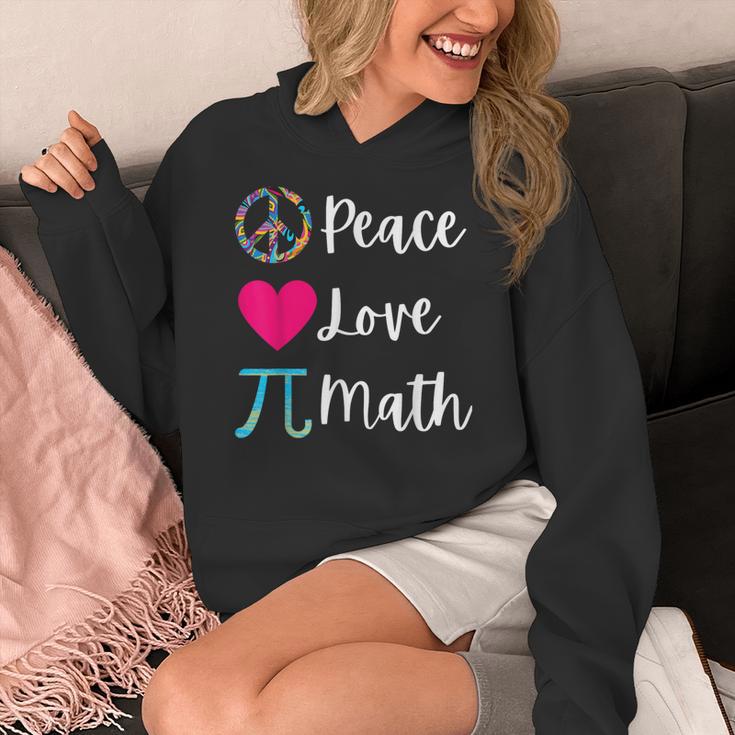 Peace Love Math Maths Teacher Pi Symbol Men Women Women's Hoodie, funny design