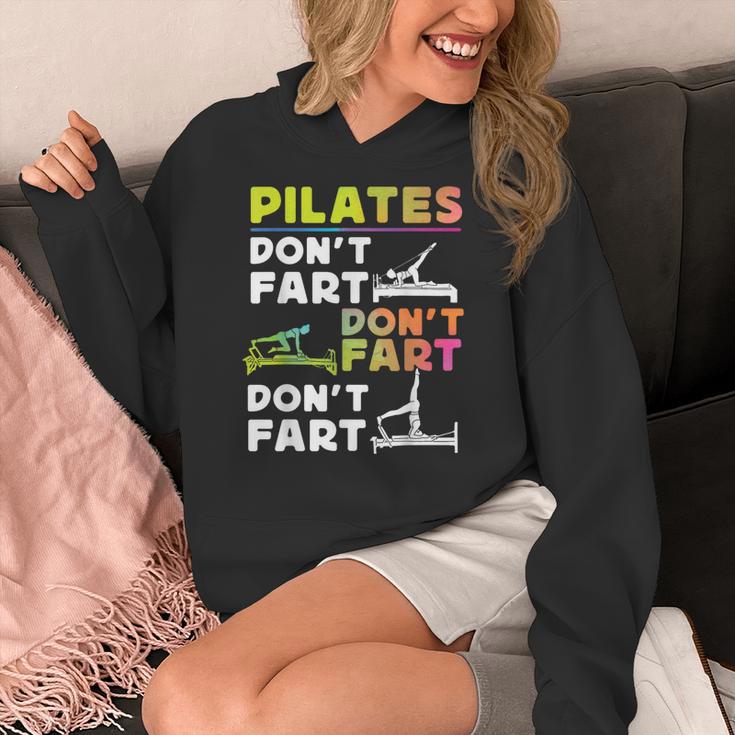 Pilates Instructor Teacher Watercolor Pilates Don't Fart Men Women Kids Women's Hoodie, funny design