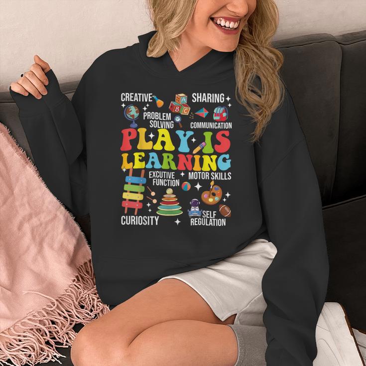 Play Is Learning Kindergarten Preschool Teacher Appreciation Women's Hoodie, funny design Play Is Learning Kindergarten Preschool Teacher Appreciation Women's Hoodie, funny design