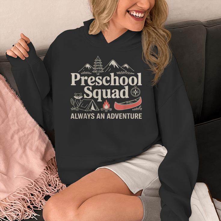 Pre-K Squad Adventure Camping Preschool Teacher Boy Girl Kid Women's Hoodie, funny design