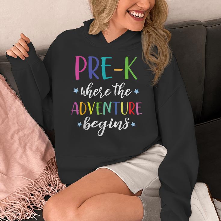 Pre-K Teacher Adventure Begins First Day Preschool Teachers Women's Hoodie, funny design Pre-K Teacher Adventure Begins First Day Preschool Teachers Women's Hoodie, funny design