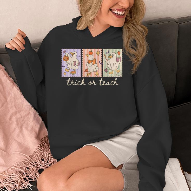 Preppy Goose Teacher Trick Or Teach Halloween Teacher Goose Women's Hoodie, funny design Preppy Goose Teacher Trick Or Teach Halloween Teacher Goose Women's Hoodie, funny design