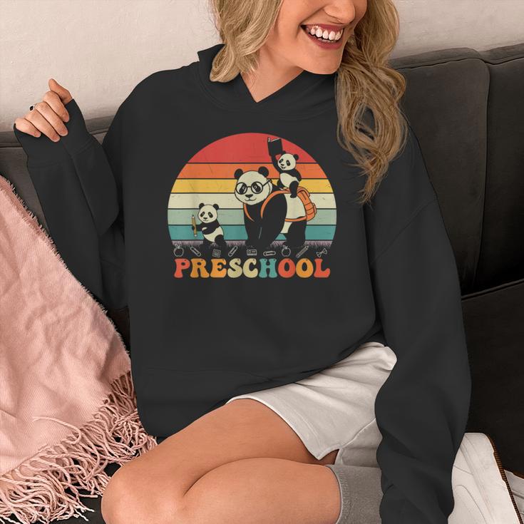 Preschool Panda Back To School Teacher Student Women's Hoodie, funny design