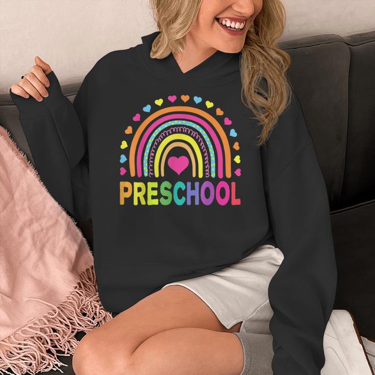 Preschool Rainbow Girls Boys Kids Teacher Back To School Women's Hoodie, funny design