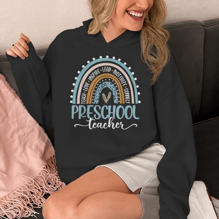 Preschool Teacher Leopard Boho Rainbow Back To School Women's Hoodie, funny design Preschool Teacher Leopard Boho Rainbow Back To School Women's Hoodie, funny design