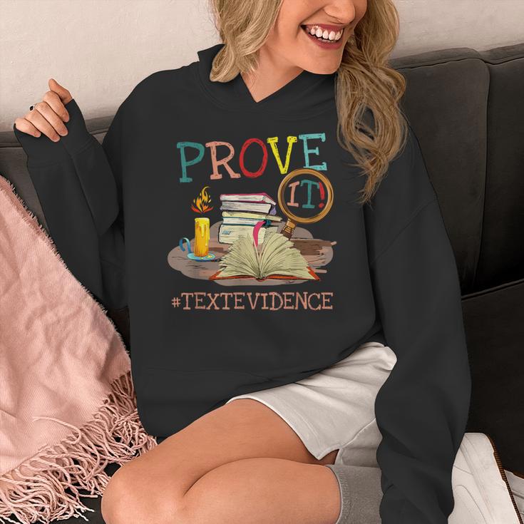 Prove It Text Evidence English Teacher Reading Teacher Women's Hoodie, English Teacher Gifts, funny design