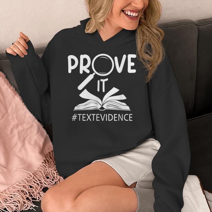 Prove It Text Evidences Reading Teacher First Day Of School Women's Hoodie, funny design Prove It Text Evidences Reading Teacher First Day Of School Women's Hoodie, funny design