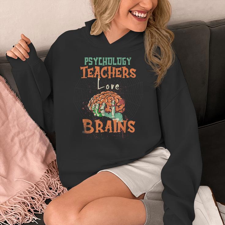 Psychology Teachers Love Brains Halloween For Psychologists Men Women Women's Hoodie, funny design
