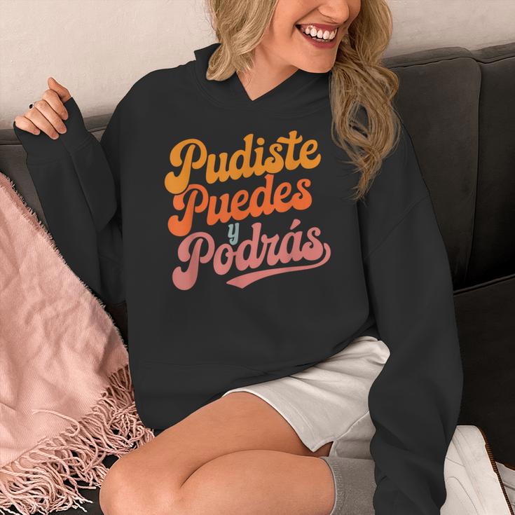 Pudiste Puedes Podras Maestra Spanish Teacher Women's Hoodie, funny design
