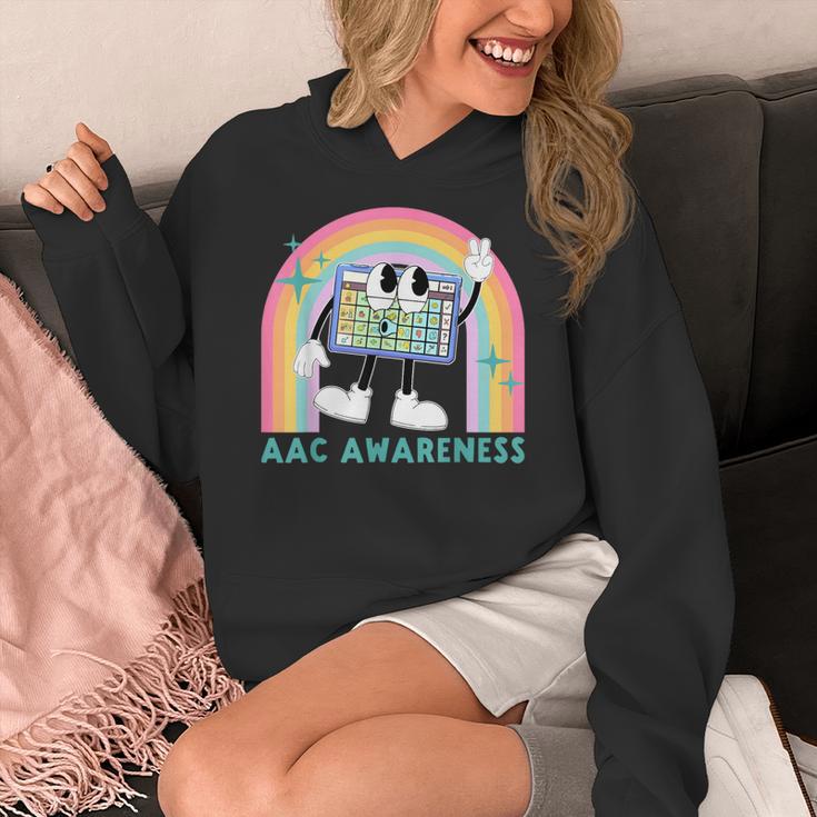 Rainbow AAC Awareness Month SPED Teacher SLP Communication Women's Hoodie, funny design