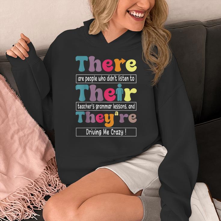 There Their They'Re English Teacher Grammar Memes Women's Hoodie, English Teacher Gifts, funny design