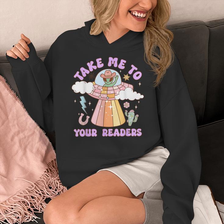 Take Me To Your Readers Alien Teacher Halloween Literacy Women's Hoodie, funny design Take Me To Your Readers Alien Teacher Halloween Literacy Women's Hoodie, funny design
