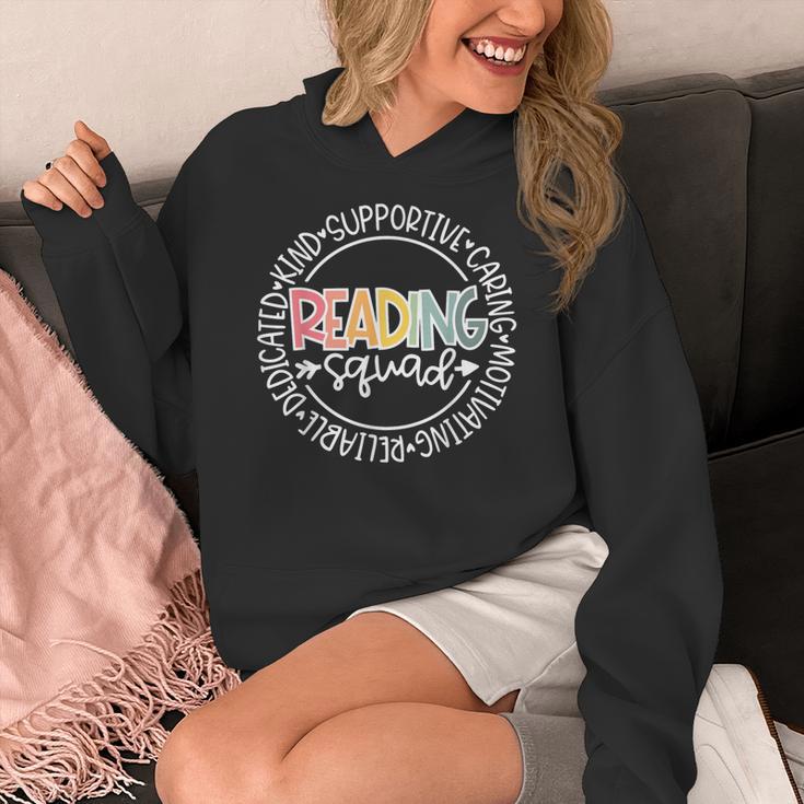 Reading Squad Teacher Reader Librarian Interventionist Team Women's Hoodie, funny design