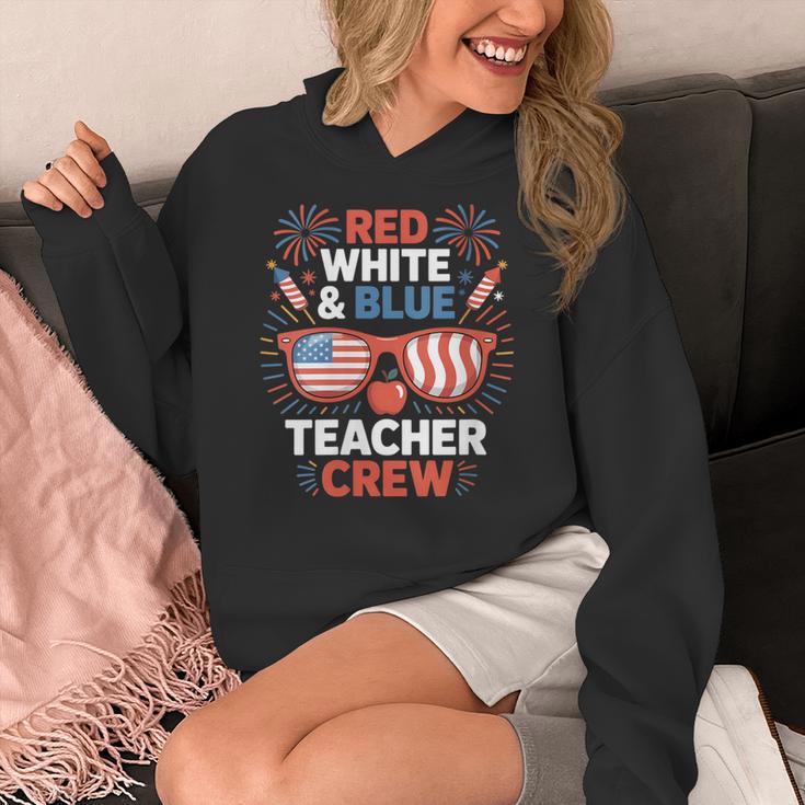 Red & Blue Teacher Crew Shirt 4th Of July Sunglasses Women's Hoodie, funny design Red & Blue Teacher Crew Shirt 4th Of July Sunglasses Women's Hoodie, funny design