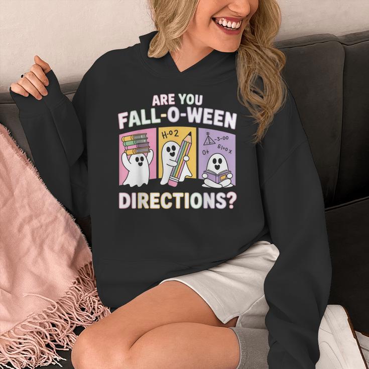 Retro Are You Fall O Ween Directions Teacher Halloween Ghost Women's Hoodie, funny design