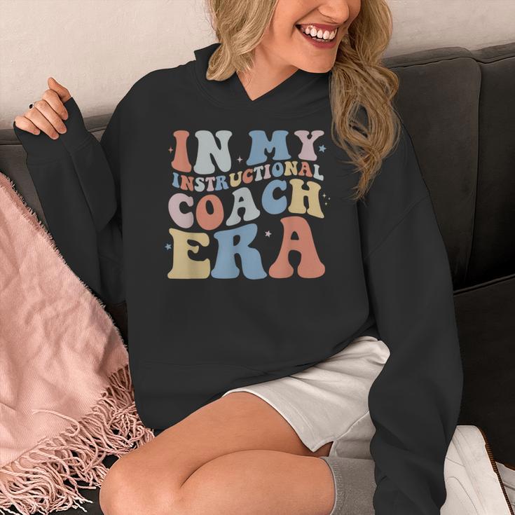 Retro Groovy In My Instructional Coach Era Teacher Women's Hoodie, Groovy Teacher Gifts, funny design