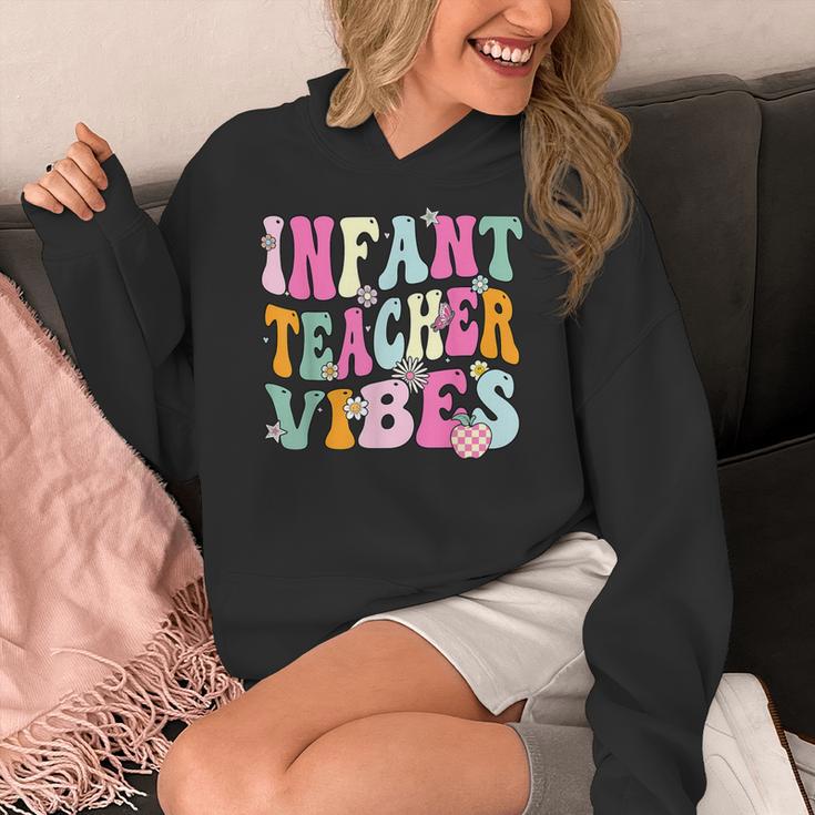 Retro Infant Teacher Vibes Women Daycare Teacher Women's Hoodie, funny design