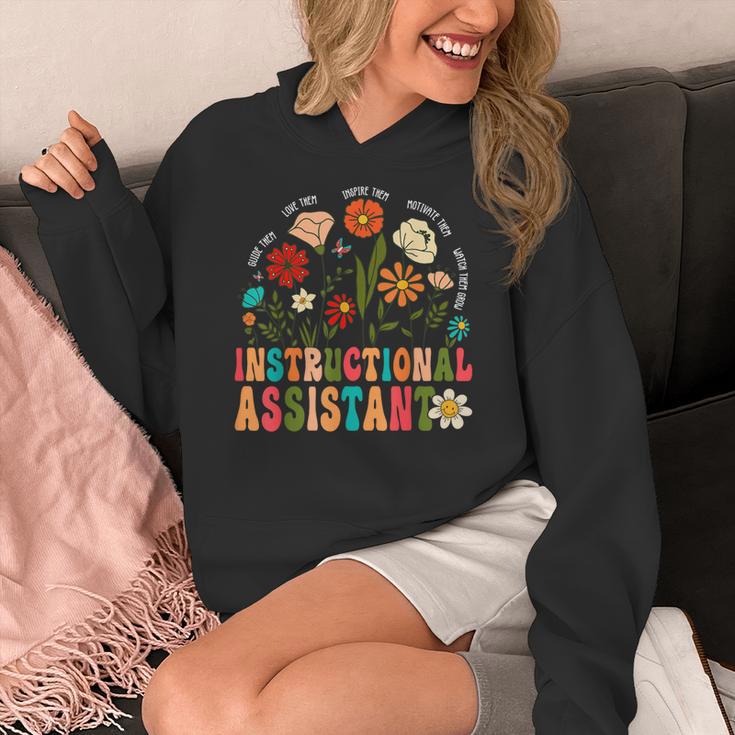 Retro Instructional Assistant Wildflowers Teacher Aide Women's Hoodie, funny design Retro Instructional Assistant Wildflowers Teacher Aide Women's Hoodie, funny design