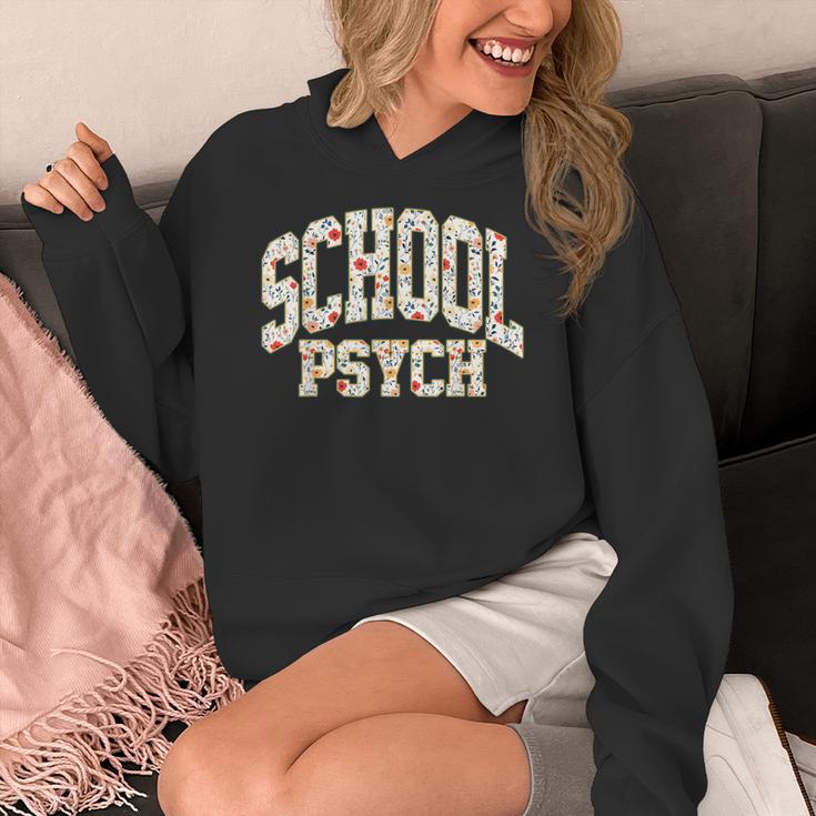 Retro Wildflower School Psych Teacher School Psychologist Women's Hoodie, funny design