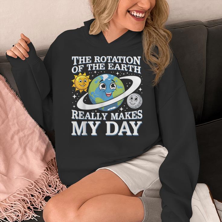 Rotation Of Earth Science Teacher Earth Day Men Women Women's Hoodie, Science Teacher Gifts, funny design