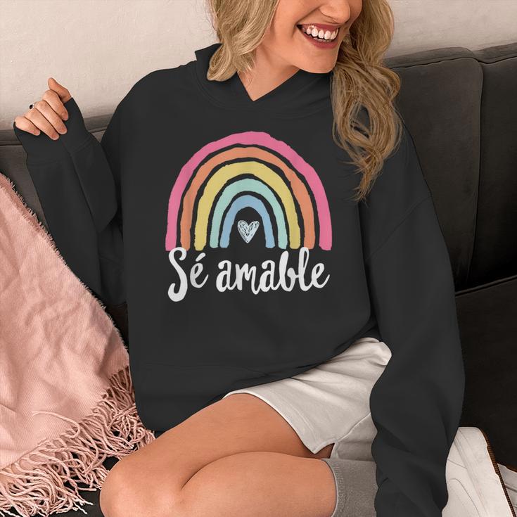 Sé Amable Spanish Bilingual Teacher Be Kind Boho Rainbow Women's Hoodie, funny design Sé Amable Spanish Bilingual Teacher Be Kind Boho Rainbow Women's Hoodie, funny design