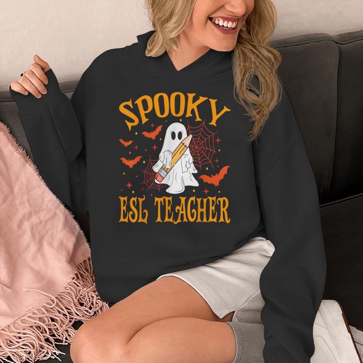 Spooky ESL Teacher Ghost Halloween School Women Women's Hoodie, Esl Teacher Gifts, funny design Spooky ESL Teacher Ghost Halloween School Women Women's Hoodie, Esl Teacher Gifts, funny design