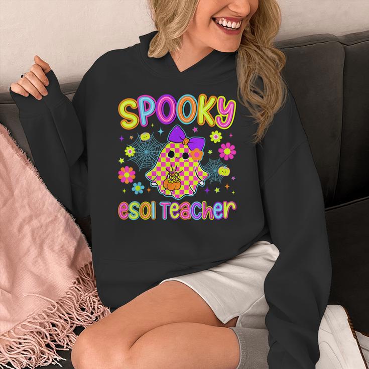 Spooky ESOL Teacher Halloween ESOL Teaching Coquette Women's Hoodie, funny design Spooky ESOL Teacher Halloween ESOL Teaching Coquette Women's Hoodie, funny design