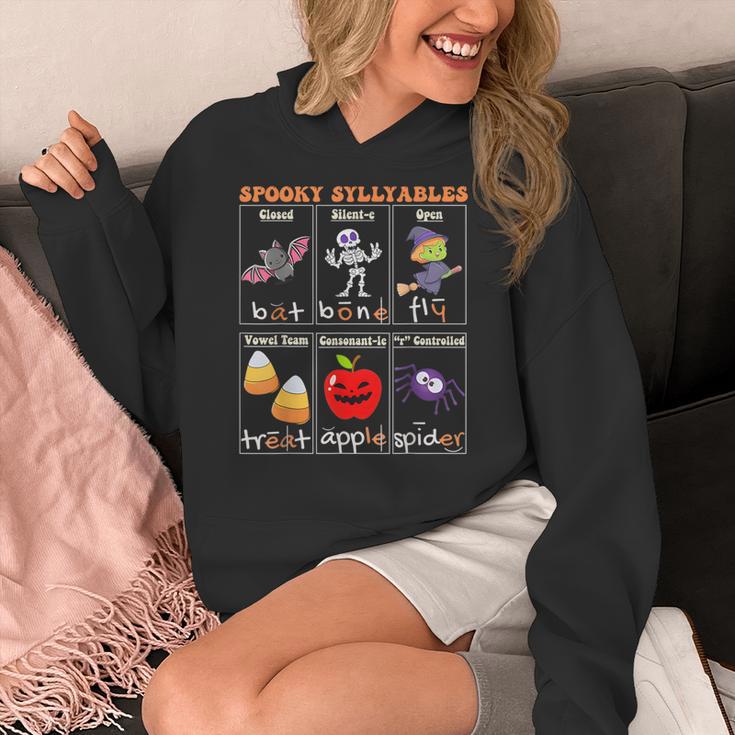 Spooky Syllables Halloween Teacher Student Education Women's Hoodie, funny design Spooky Syllables Halloween Teacher Student Education Women's Hoodie, funny design