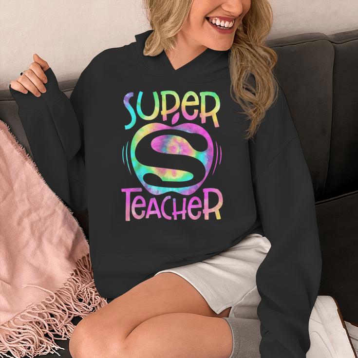 Super Teacher Back To School Apple Tie Dye First Day Women's Hoodie, Super Teacher Gifts, funny design Super Teacher Back To School Apple Tie Dye First Day Women's Hoodie, Super Teacher Gifts, funny design