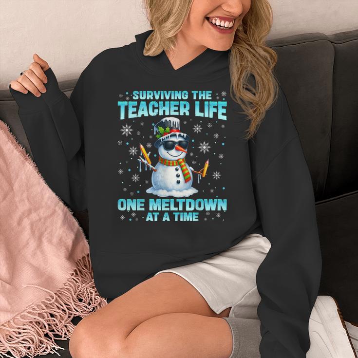 Surviving The Teacher Life Pjs Pajamas Christmas Xmas Teache Women's Hoodie, funny design