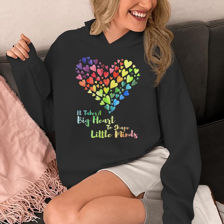 It Takes A Big Heart To Shape Little Minds Teacher Student Men Women Kids Women's Hoodie, funny design