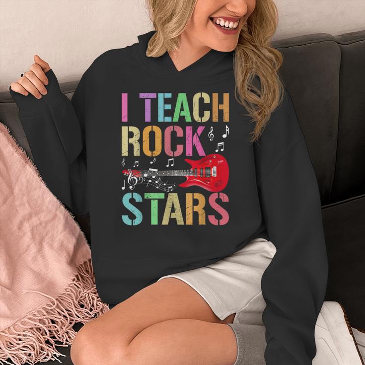 I Teach Rockstars Band Vibes Teacher Rocks My Music Teaching Women's Hoodie, funny design