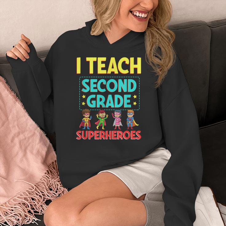 I Teach Second Grade Superheroes Teacher Superhero Women's Hoodie, funny design I Teach Second Grade Superheroes Teacher Superhero Women's Hoodie, funny design