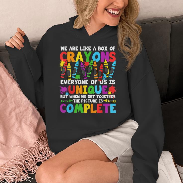 Teacher We Are Like A Box Of Crayons Back To School Women's Hoodie, funny design Teacher We Are Like A Box Of Crayons Back To School Women's Hoodie, funny design