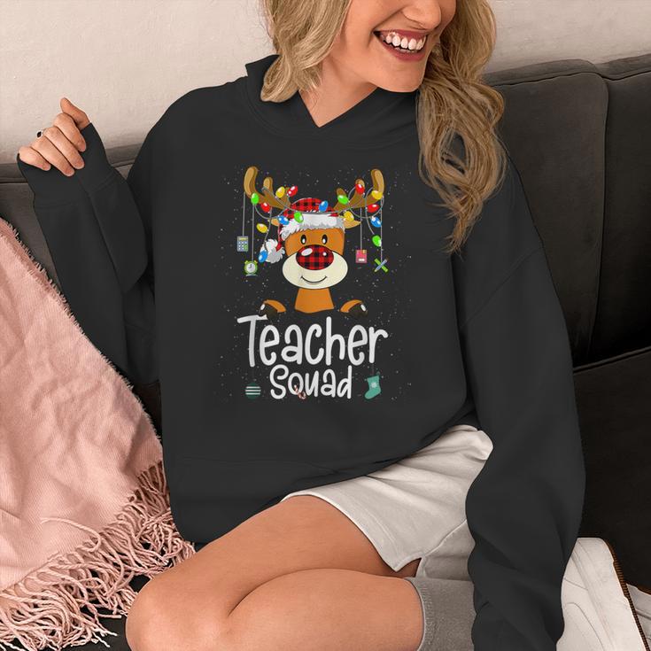 Teacher Squad Red Plaid Rudolph Reindeer Christmas Women's Hoodie, funny design Teacher Squad Red Plaid Rudolph Reindeer Christmas Women's Hoodie, funny design