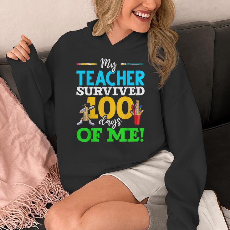 My Teacher Survived 100 Days Of Me Dab 100 Days Of School For Men Women Kids Women's Hoodie, funny design