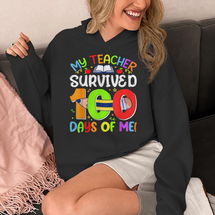 My Teacher Survived 100 Days Of Me 100 Days Of School Women's Hoodie, funny design My Teacher Survived 100 Days Of Me 100 Days Of School Women's Hoodie, funny design
