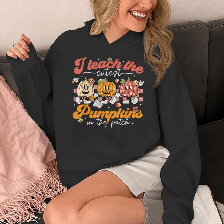 Teacher I Teach The Cutest Pumpkins In The Patch Fall Autumn Women's Hoodie, funny design Teacher I Teach The Cutest Pumpkins In The Patch Fall Autumn Women's Hoodie, funny design