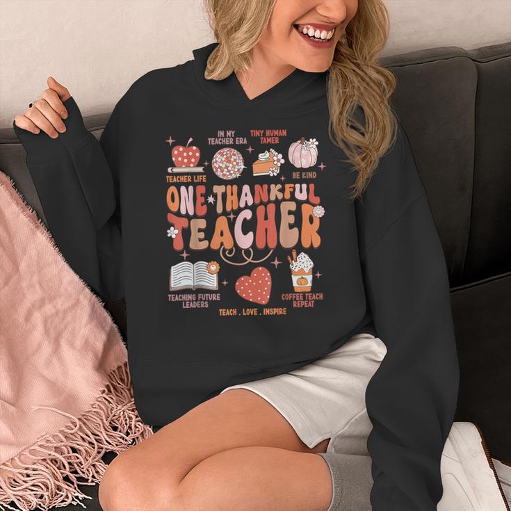 Teacher Thanksgiving Shirt Women One Thankful Teacher Fall Women's Hoodie, funny design