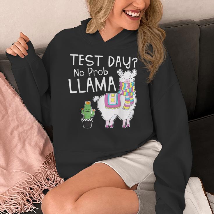 Teachers Testing Day Test Day No Prob Llama Teacher Women's Hoodie, funny design