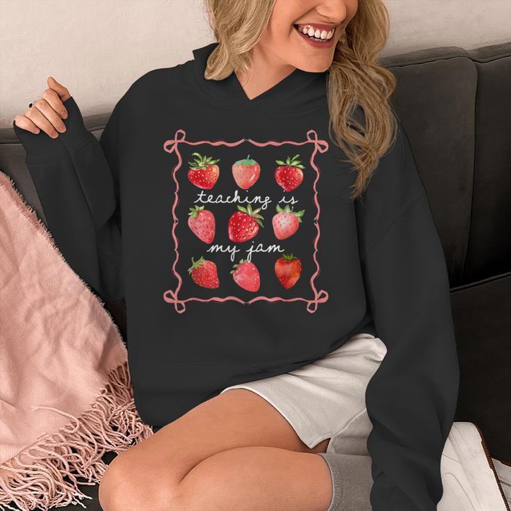 Teaching Is My Jam Strawberry Kinder Team Teacher Women's Hoodie, funny design Teaching Is My Jam Strawberry Kinder Team Teacher Women's Hoodie, funny design