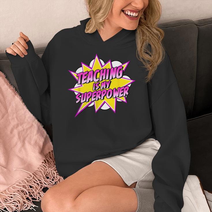 Teaching Is My Superpower Retro Comic Super Teacher Women's Hoodie, Super Teacher Gifts, funny design Teaching Is My Superpower Retro Comic Super Teacher Women's Hoodie, Super Teacher Gifts, funny design