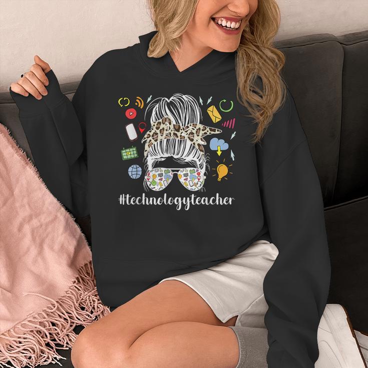 Technology Teacher Messy Bun Technology Teaching Women's Hoodie, funny design Technology Teacher Messy Bun Technology Teaching Women's Hoodie, funny design